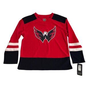 Washington Capitals Kids NHL Hockey Jersey Red Logo Lightweight Unisex Med Lrg